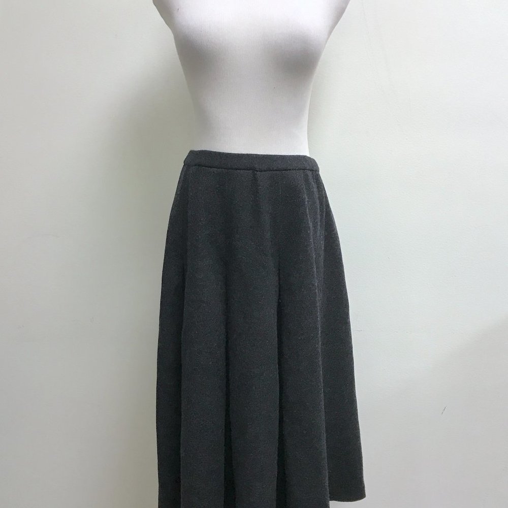 Roberta di Camerino heavyweight wool pleated midi full skirt Italy i42 M NWT htf